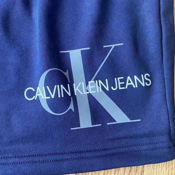 Calvin Klein Jeans Elastic Drawstring Lounge Shorts Navy Large - Picture 4 of 8